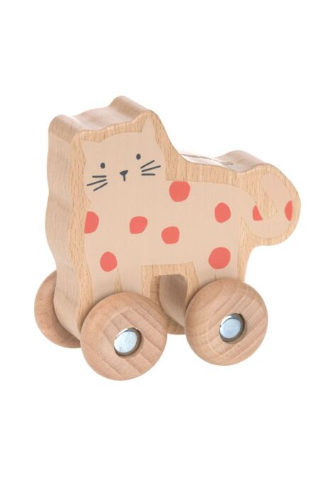 Lässig - Sensorik Holzspielzeug - Katze auf Rollen