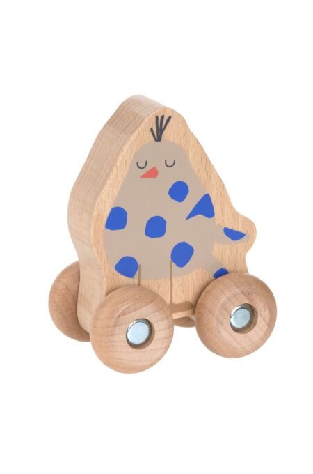 Lässig - Sensorik Holzspielzeug - Vogel auf Rollen