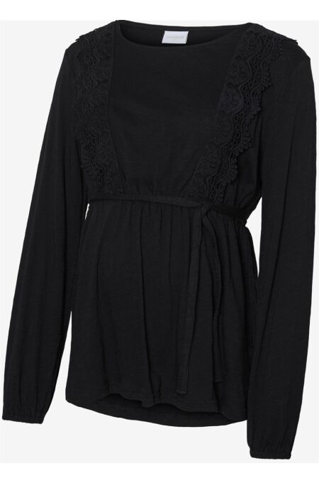 Mamalicious - Still-Shirt mit Reißverschlüssen - black