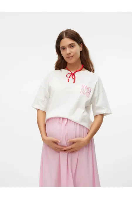 Mamalicious - T-Shirt - MAMA ALL DAY EVERY DAY - schnee weiss / pink