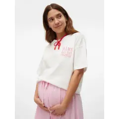 Mamalicious - T-Shirt - MAMA ALL DAY EVERY DAY - schnee weiss / pink