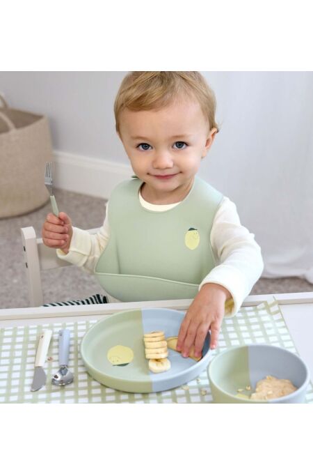 Lässig - Kinderteller Silikon - Happy Fruits - Lemon