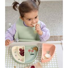 Lässig - Kinderteller Set Silikon - Happy Fruits -...