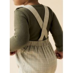 LIL´Atelier - leichte Latzhose karriert - Moss Gray