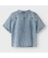 LilAtelier - Kleinkind Kurzarmhemd - Medium Blue Denim