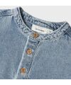 LilAtelier - Kleinkind Kurzarmhemd - Medium Blue Denim