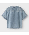LilLAtelier - Kleinkind Kurzarmhemd - Medium Blue Denim