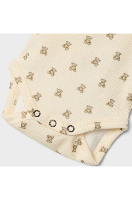 LilLAtelier - Langarmbody mit Teddy Print - Turtledove