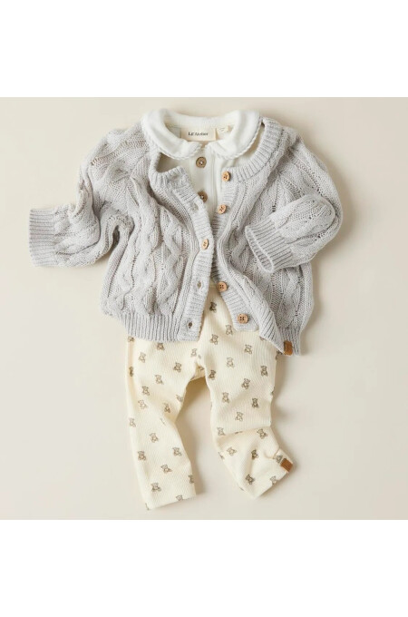 LiLAtelier - Legging mit Teddy Print - Turtledove