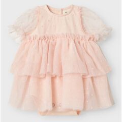 LilLAtelier - Rüschen Kurzarmkleidchen - Peach Blush