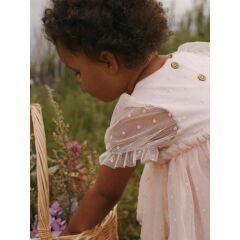 LilLAtelier - Rüschen Kurzarmkleidchen - Peach Blush