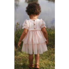 LilLAtelier - Rüschen Kurzarmkleidchen - Peach Blush