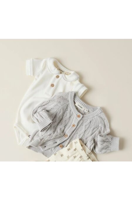 LilLAtelier - Jearsy Kurzarmbody mit Kragen - Coconut Milk