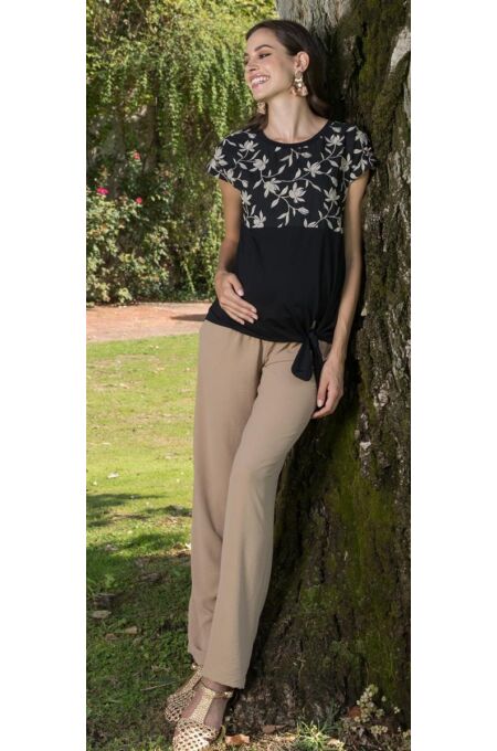 Attesa Maternity - Hose mit weitem Bein Ines -Beige