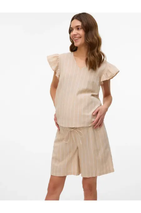 Mamalicious - Shorts gestreift - Humus/ Snow White