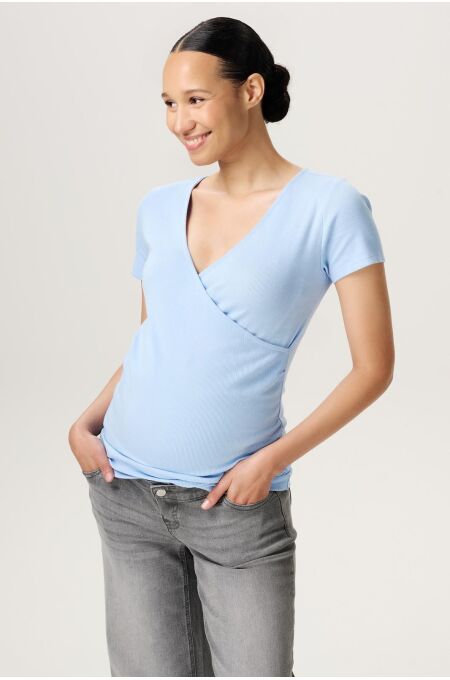 Noppies Maternaty - rib kurzarm Still-Shirt - Light Sky