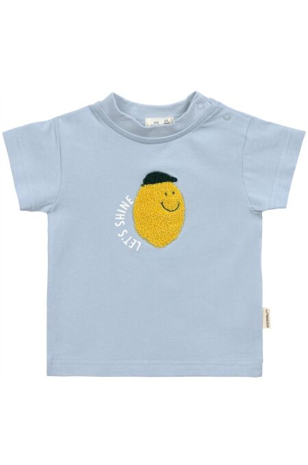Lässig - T-Shirt Little Gang - Lemon - light blue