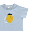 Lässig - T-Shirt Little Gang - Lemon - light blue