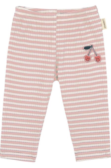 Lässig - ribbe Legging - Cherry - Peach
