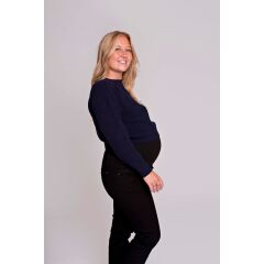 Love2Wait - Croped Strickpulli- navy