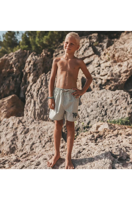 Salted Stories - Badeshorts gestreift - Schildkröte