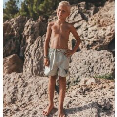 Salted Stories - Badeshorts gestreift - Schildkröte