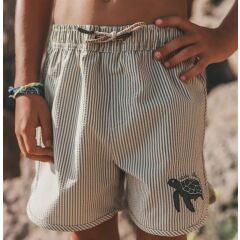 Salted Stories - Badeshorts gestreift - Schildkröte