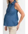 Love2Wait - Bluse Denim ärmellos - stone wash