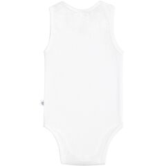 Lässig - Ärmelloser Body aus Eucalyptus Ribbed - Milky