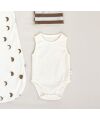 Lässig - Ärmelloser Body aus Eucalyptus Ribbed - Milky