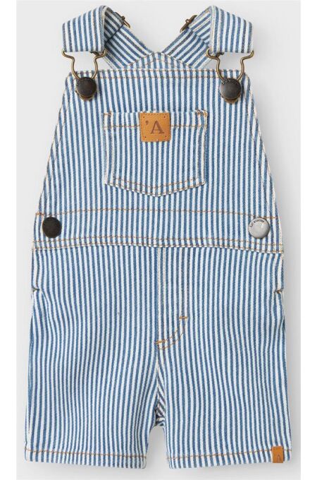 LilLAtelier - kurze Latzhose - gestreift - Zen Blue