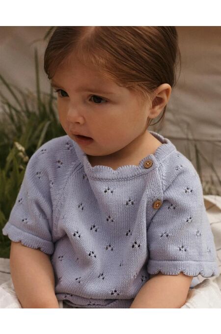 LilAtelier - Strick T-Shirt - Zen Blue