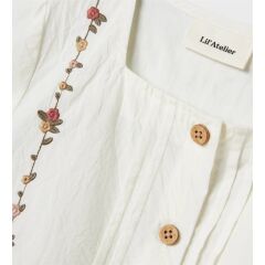 LilAtelier - leichte Kurzarm Bluse - Coconut Milk
