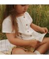 LilAtelier - leichte Kurzarm Bluse - Coconut Milk