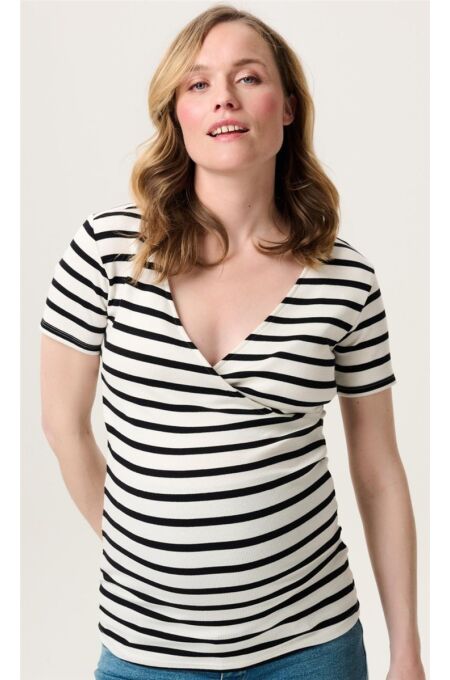 Noppies Maternaty - Still-TShirt Sanson - Cream Stripe