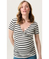 Noppies Maternaty - Still-TShirt Sanson - Cream Stripe