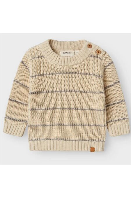 LilLAtelier - Baby  Strickpulli Streifen - turtledove