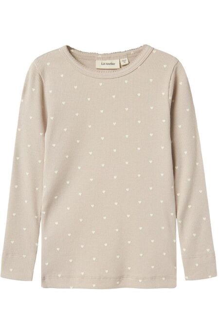 LilLAtelier - ribbe Longsleeve mit Herzenprint - Grey Morn