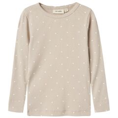 LILAtelier - ribbe Longsleeve mit Herzenprint - Grey Morn