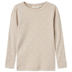 LilLAtelier - ribbe Longsleeve mit Herzenprint - Grey Morn