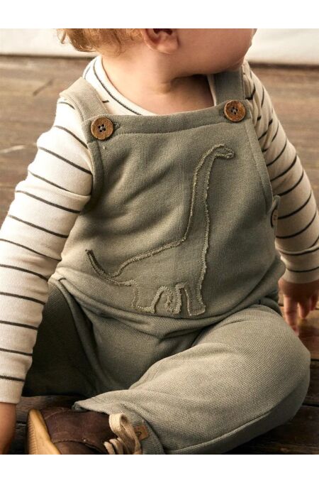 LIL´Atelier - weiche Dino Sweat-Latzhose - Overland Trek