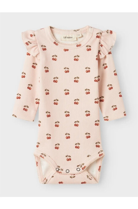 LIL´Atelier - süßer Babybody mit Kirschenprint - Silver Peony