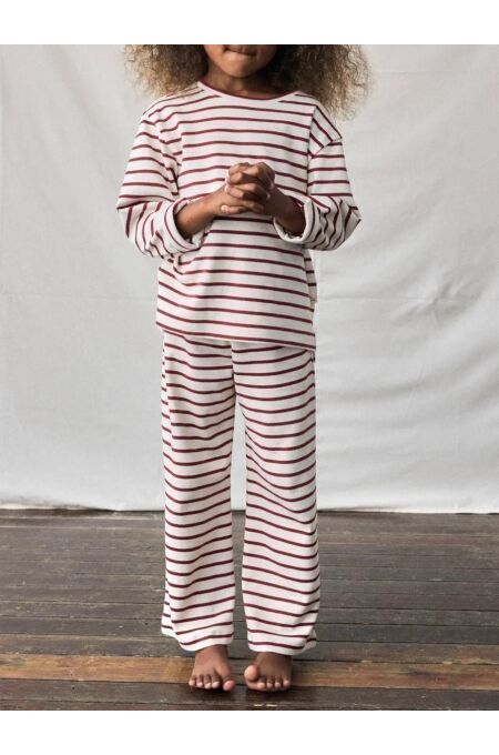 LilLAtelier - Wide Leg Pants gestreift - Red Dahlia