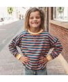 Your Wishes - Stripe French Knit Sweater - Navy/ Altrosa
