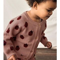 LilLAtelier - Baby  Strickjacke Marienkäfer - Misty Rose