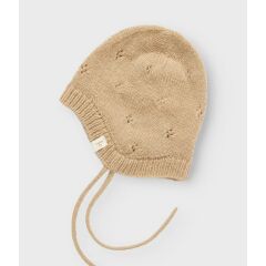 LIL´Atelier - Woll-Strickmütze mit Bändeln - Safari