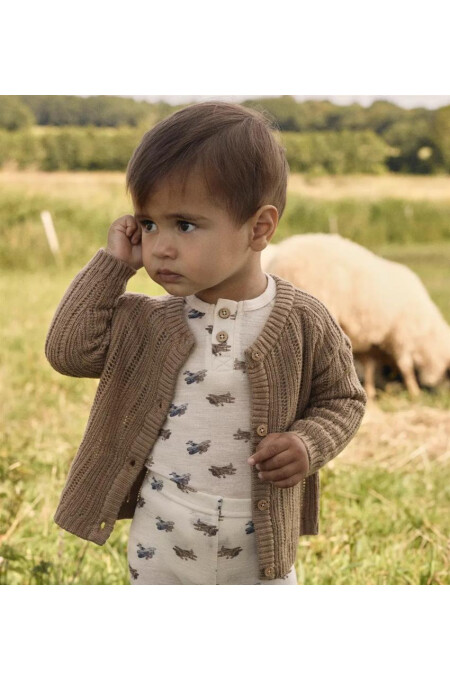 LilLAtelier - Baby  Woll-Strickjacke - Tigers Eye