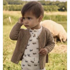 LilLAtelier - Baby  Woll-Strickjacke - Tigers Eye