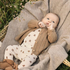 LilLAtelier - Baby  Woll-Strickjacke - Tigers Eye