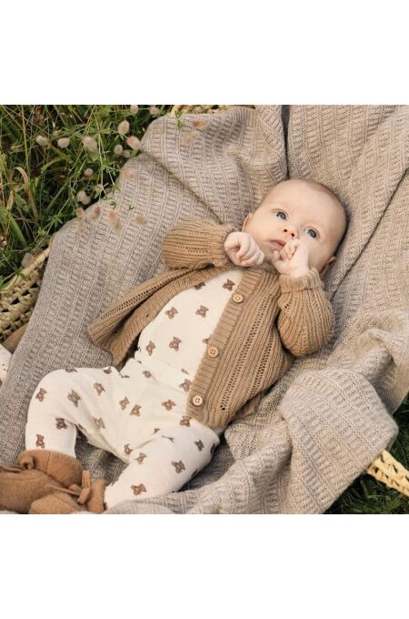 Lil´Atelier - Wolle/Modal - Body langarm Turtledove Melange